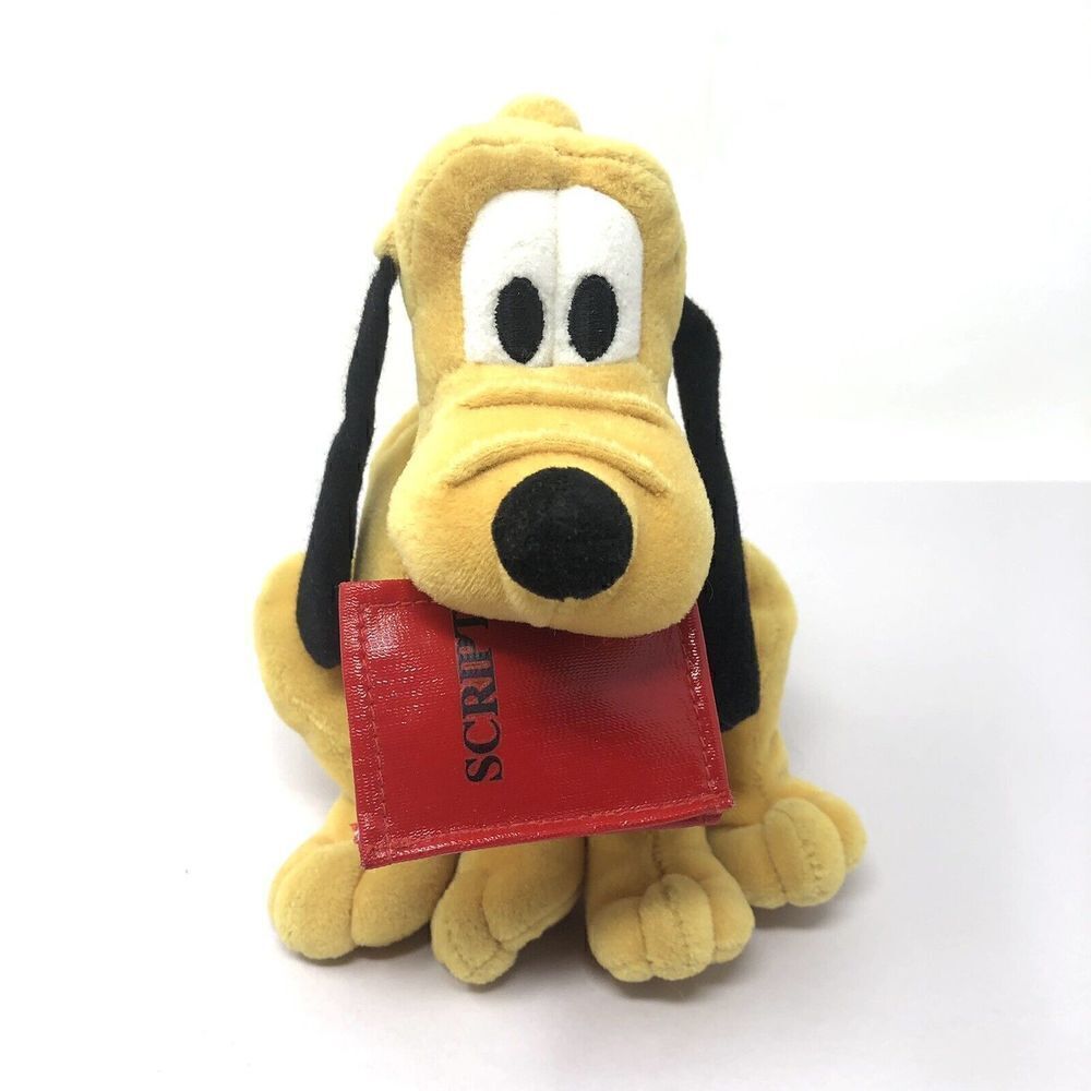 Disney Pluto Plush Toy Backlot Pluto Holding Script 8" Tall